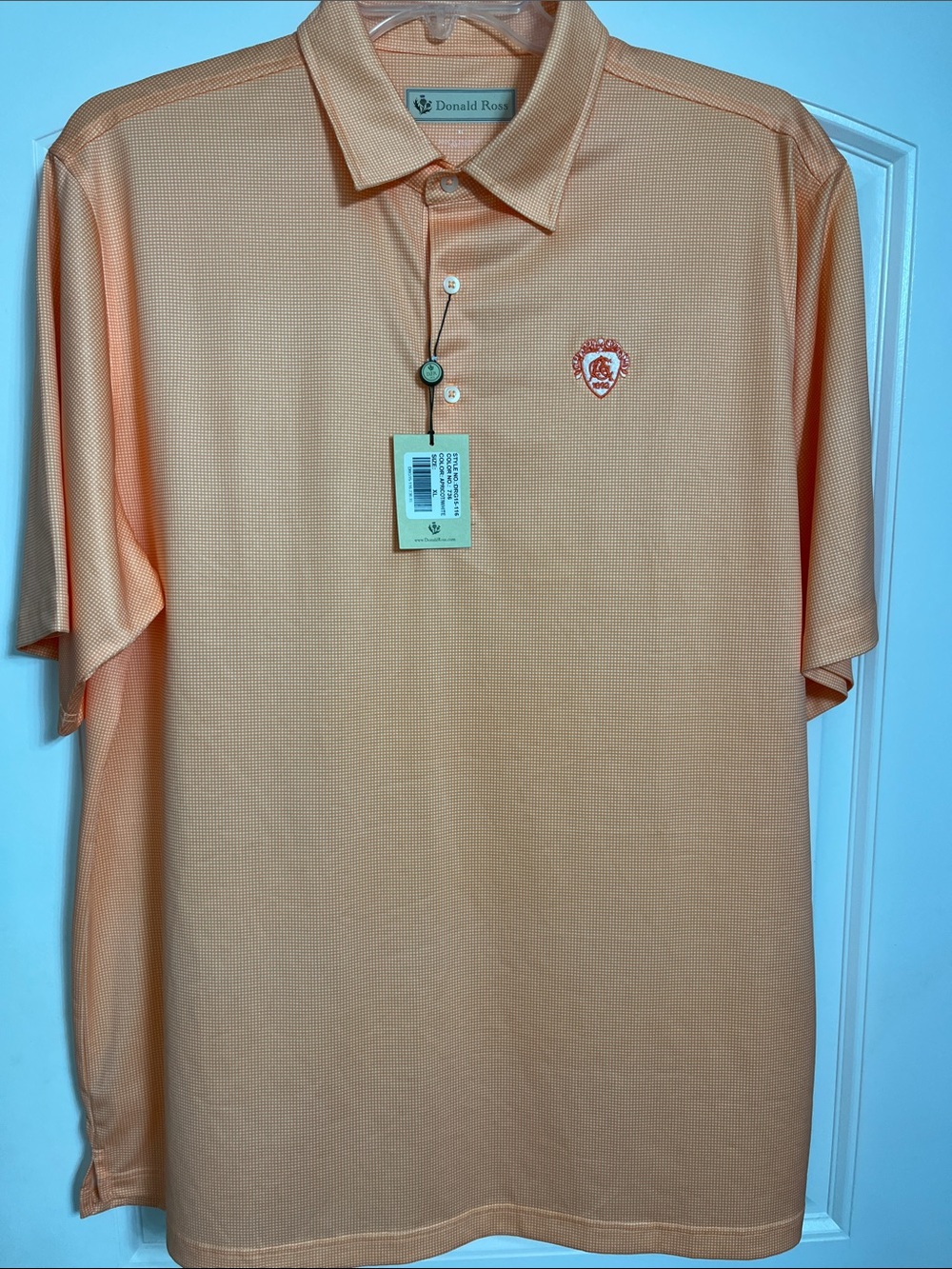 Men's Apricot and white Donald Ross polo